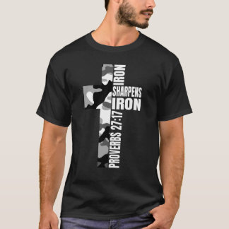 White Camo Iron Sharpens Iron Christelijk Verse Oo T-shirt