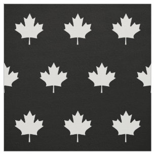 White Canada leaf - zwart weefsel Stof
