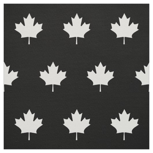 White Canada leaf - zwart weefsel Stof (Swatch)