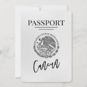 White Cancun Passport Wedding Kaart (Achterkant)
