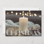 White Candle Cozy Kerstmis Feestdagenkaart (Voorkant)