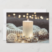 White Candle Kerstmis Feestdagenkaart (Voorkant)