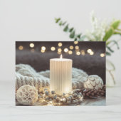 White Candle Kerstmis Feestdagenkaart (Staand voorkant)