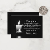 White Candle Light After Funeral Bedankt Card Notitiekaartje (Voorkant / Achterkant in situ)
