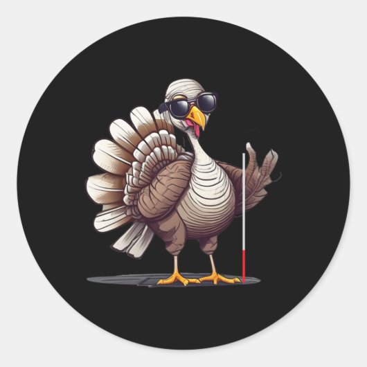 White Cane Awareness Thanksgiving Coms Orientation Ronde Sticker (Voorkant)