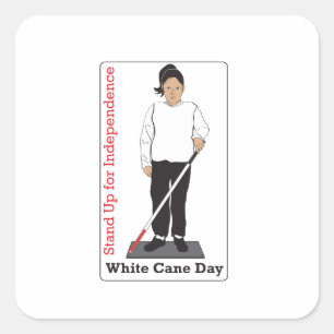 White Cane Day Vierkante Sticker
