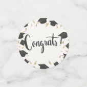 White Cap & Confetti Graduation Congrats Confetti (Kleine voorkant)