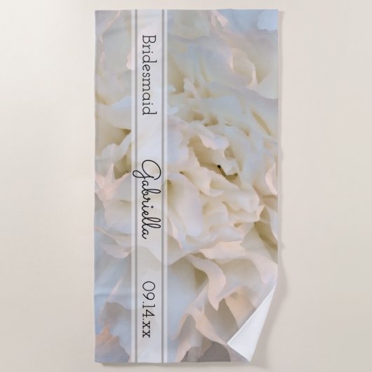White Carnance Floral Wedding Bridesmaid Strandlaken (Voorkant)