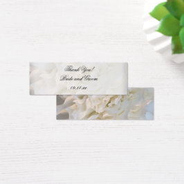 White Carnance Floral Wedding Dank je wel voor tag Mini Visitekaartjes