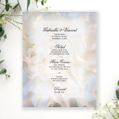 White Carnance Floral Wedding Menu