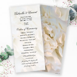 White Carnance Floral Wedding Programme Programmakaart
