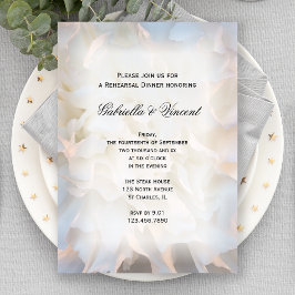 White Carnance Floral Wedding Rehearsal Dinner Kaart