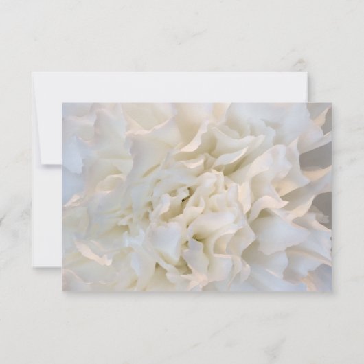 White Carnance Floral Wedding RSVP Response Kaart (Achterkant)