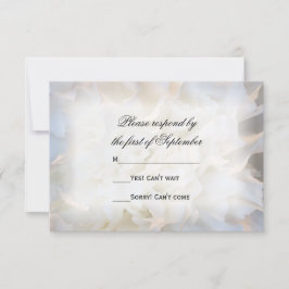 White Carnance Floral Wedding RSVP Response Kaart