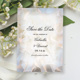 White Carnance Floral Wedding Save the Date