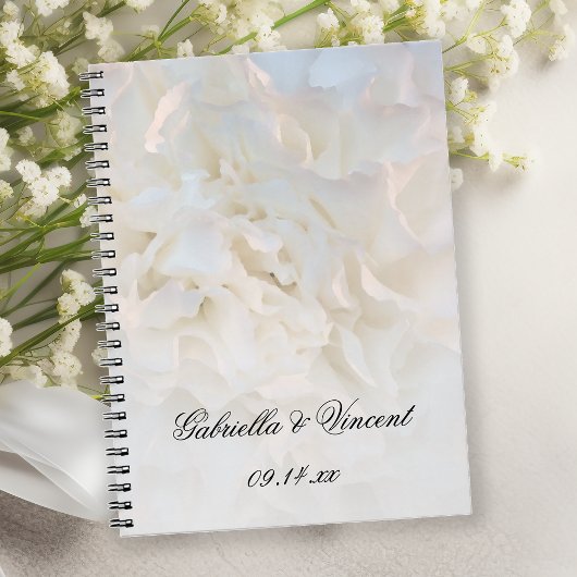 White Carnance Flowers Wedding Notitieboek