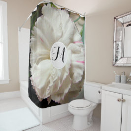 White Carnance Waterverf Fine Floral Douchegordijn