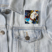 White Carousel Horse Photo Live Laugh Love Quote Vierkante Button 5,1 Cm (In situ)
