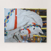 White Carousel Horse Puzzle Legpuzzel (Horizontaal)