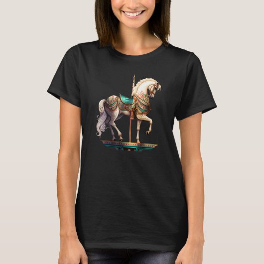 White Carousel Horse T-shirt (Voorkant)