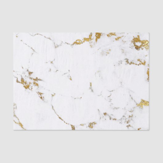 White Carrara Gold Stone Minimal Grey Stone Marble Tissuepapier (Voorkant)