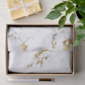 White Carrara Gold Stone Minimal Grey Stone Marble Tissuepapier (Geschenk)