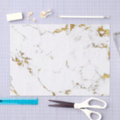 White Carrara Gold Stone Minimal Grey Stone Marble Tissuepapier (Craft)