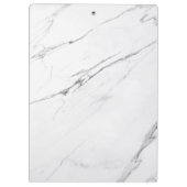 White Carrara Marble Classic Modern Kantoor Gift Klembord (Achterkant)