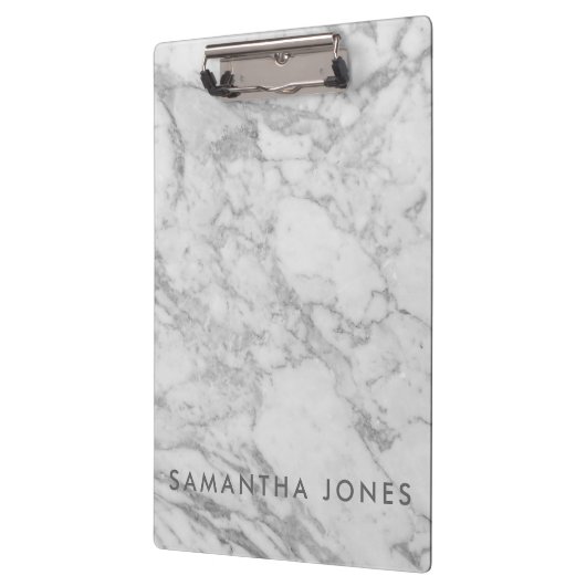 White Carrara Marble Classic Modern Klembord (Links)