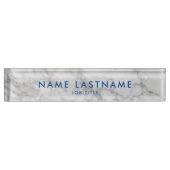 White Carrara Marble Classic Modern Personalized Naambordje (Voorkant)