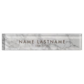 White Carrara Marble Classic Modern Personalized Naambordje (Voorkant)