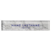 White Carrara Marble Classic Modern Personalized Naambordje (Voorkant)