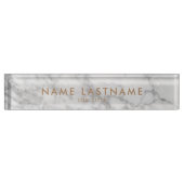 White Carrara Marble Classic Modern Personalized Naambordje (Voorkant)