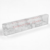 White Carrara Marble Classic Personalized Naambordje