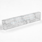 White Carrara Marble Classic Personalized Naambordje