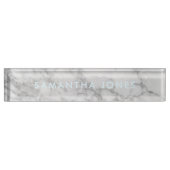 White Carrara Marble Classic Personalized Naambordje (Voorkant)