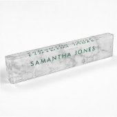 White Carrara Marble Classic Personalized Naambordje