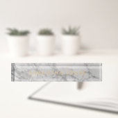 White Carrara Marble Classic Personalized Naambordje