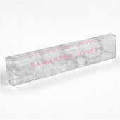 White Carrara Marble Classic Personalized Naambordje