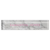 White Carrara Marble Classic Personalized Naambordje (Voorkant)