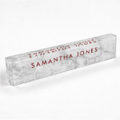 White Carrara Marble Classic Personalized Naambordje