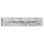 White Carrara Marble Classic Personalized Naambordje (Voorkant)
