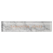 White Carrara Marble Classic Personalized Naambordje (Voorkant)