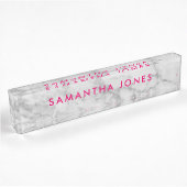White Carrara Marble Classic Personalized Naambordje
