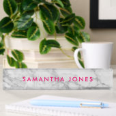 White Carrara Marble Classic Personalized Naambordje