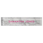 White Carrara Marble Classic Personalized Naambordje (Voorkant)