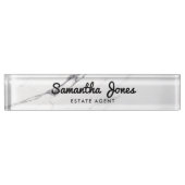 White Carrara Marble Classic Personalized Naambordje (Voorkant)