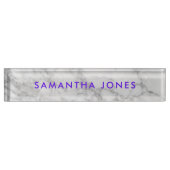White Carrara Marble Classic Personalized Naambordje (Voorkant)