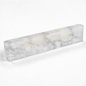 White Carrara Marble Classic Personalized Naambordje