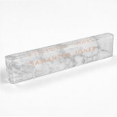 White Carrara Marble Classic Personalized Naambordje